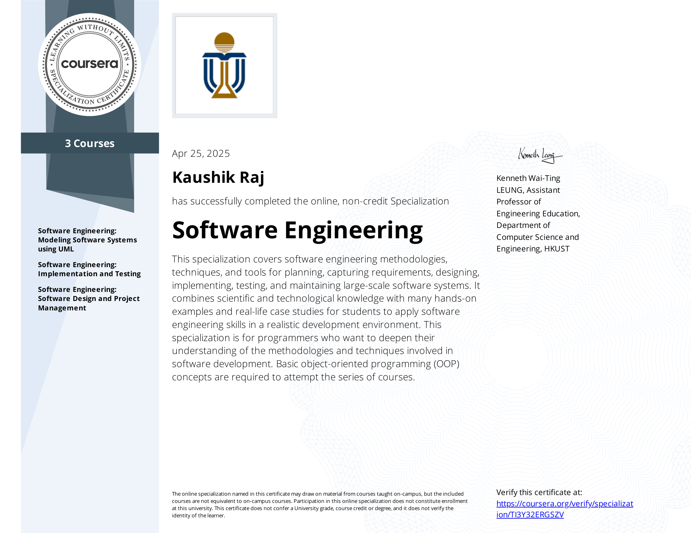 Software Engineering The Hong Kong University of Science and Technology